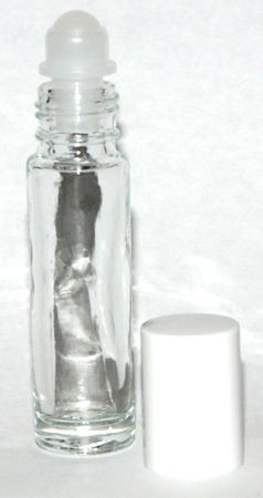Roll-On, Clear Glass, 1/3 oz, 10ml - Click Image to Close